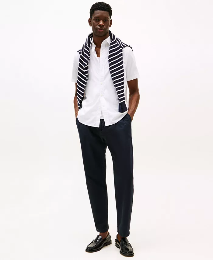 Мужская рубашка с коротким рукавом Flex Poplin Regular Fit Tommy Hilfiger, белый — фото 4