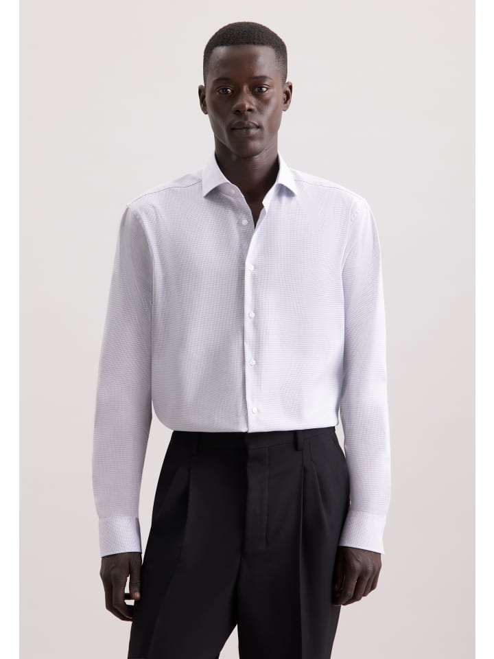 

Деловая рубашка, стандартного размера, темно-синего цвета Seidensticker