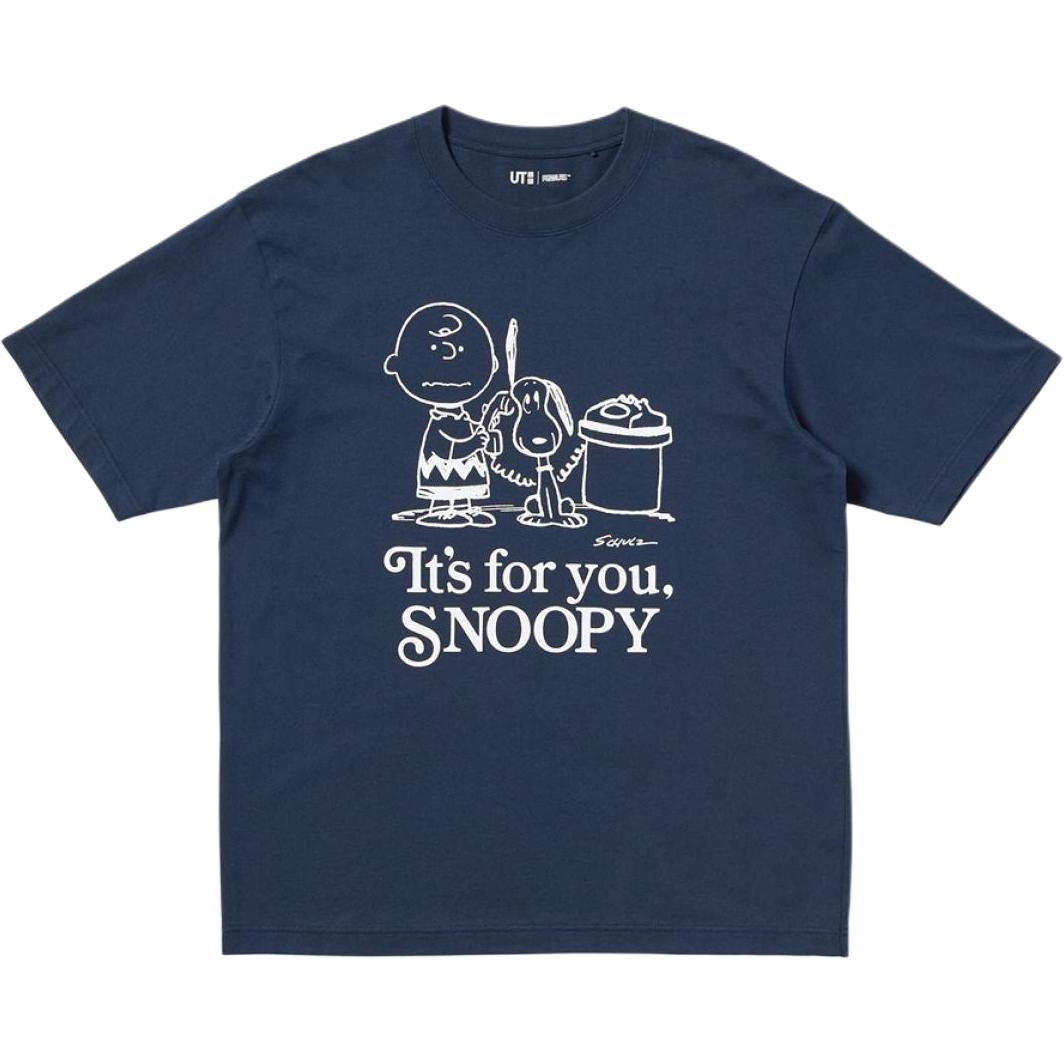 

UNIQLO Футболка PEANUTS SS25 мужская navy blue, Синий, UNIQLO Футболка PEANUTS SS25 мужская navy blue