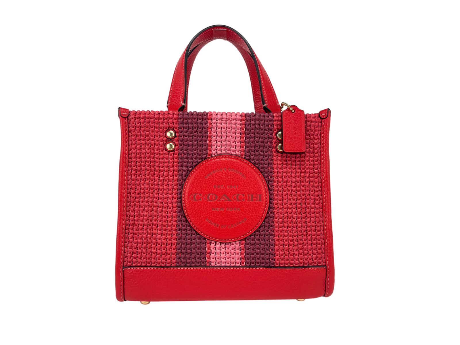 

Сумка-кошелек через плечо Dempsey Straw Miami Red Tote 22 Coach