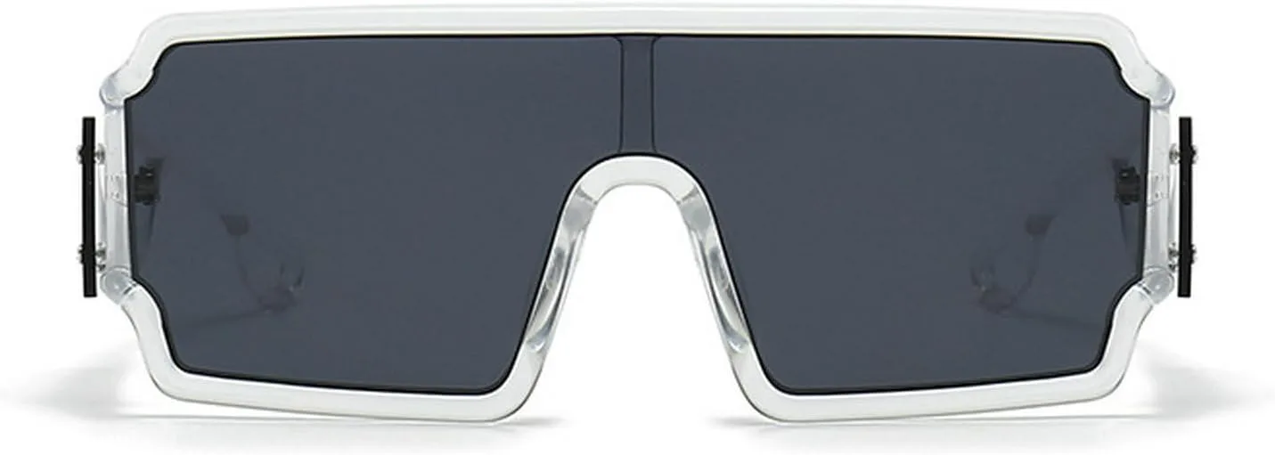 

Солнцезащитные очки Laureles Punk One-piece Y2k для женщин и мужчин, квадратные, с градиентным переходом цвета, женские, с защитой от УФ-излучения UV400, Clear Grey