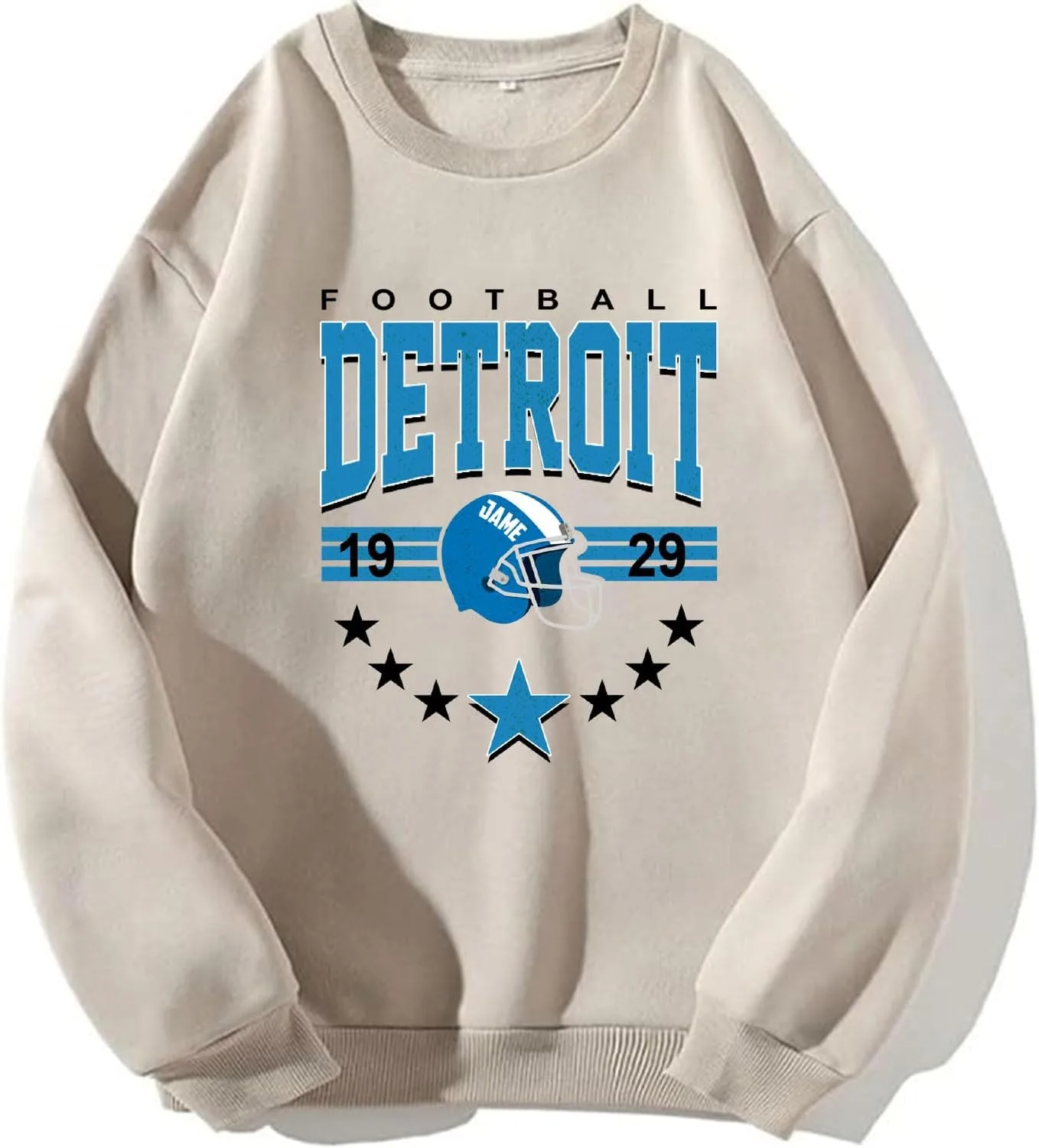 

Персонализированный свитшот Detroit Football с именем, капюшон для мужчин и женщин Suseaz
