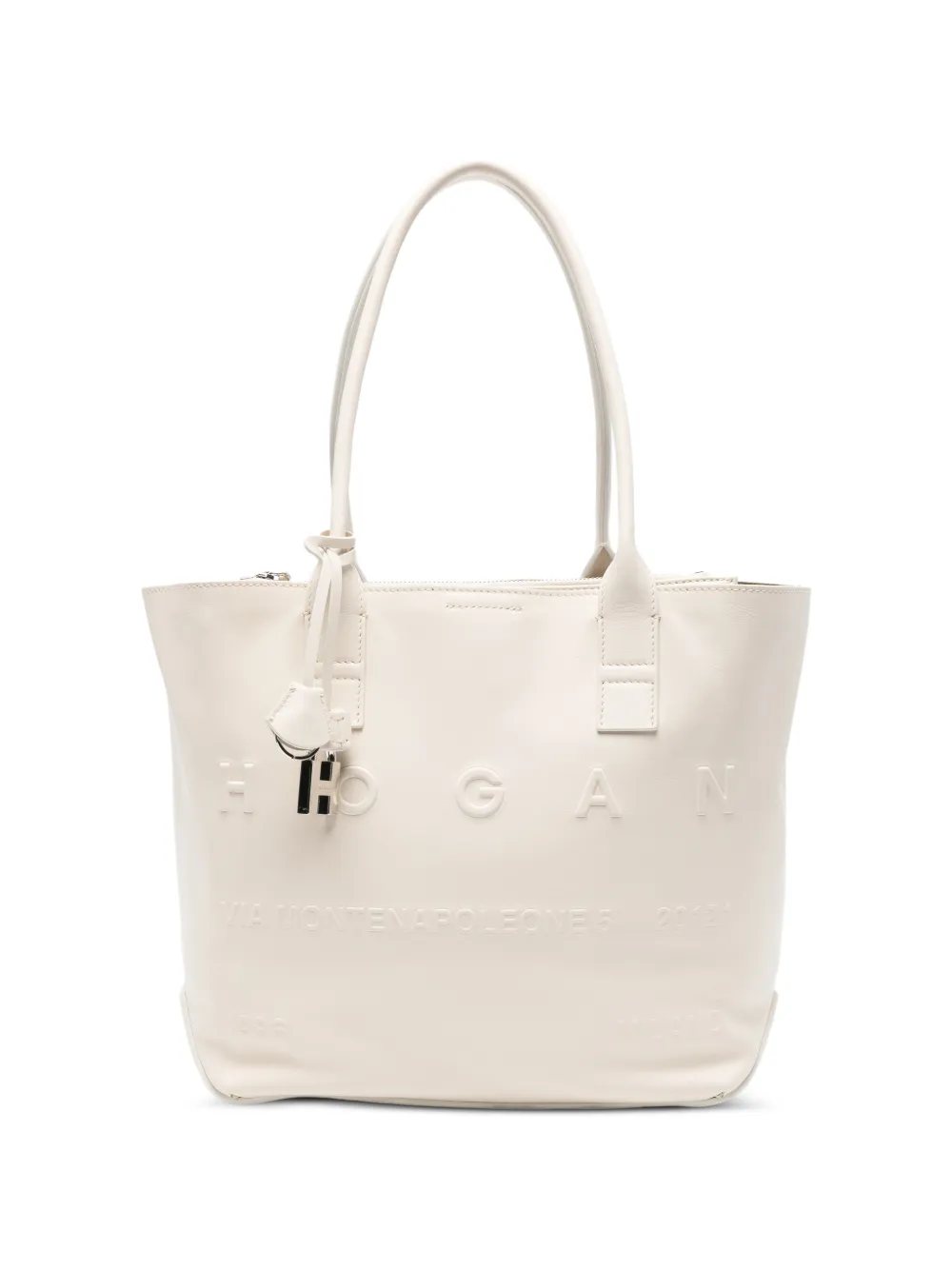 

Сумка-тоут с тиснением Address и подвеской Hogan, белый
