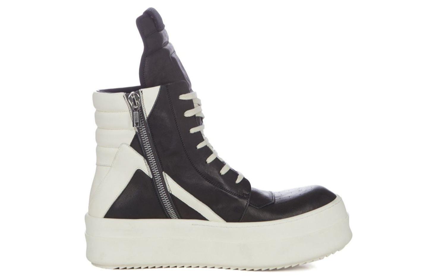 Высокие кожаные кроссовки для скейтбординга мужские черные RICK OWENS — фото 2