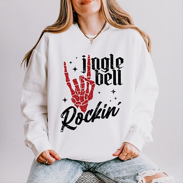 

Джемпер женский Jingle bell rockin' skeleton glitter Simply Sage Market, White