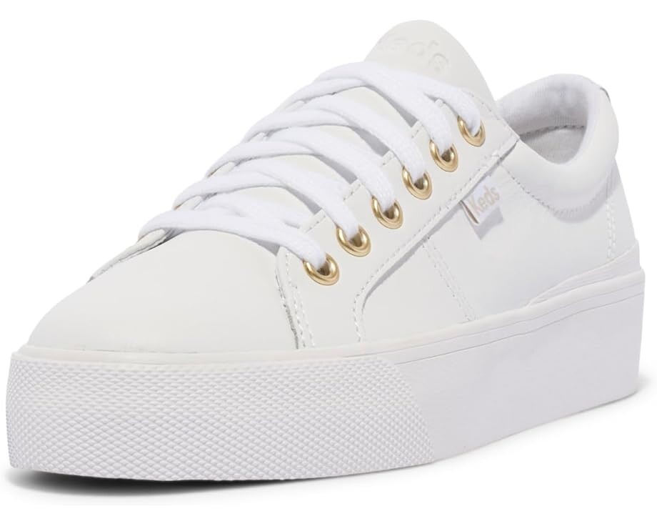 Кроссовки Keds Jump Kick Duo Lace Up, цвет White/Gold Leather — фото 4