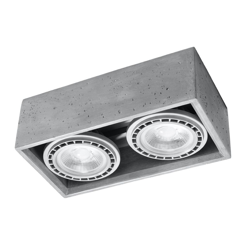 

Потолочный светильник QUATRO 2 бетон 2xGU10 40Вт бетон 9x14x27см Sollux Lighting