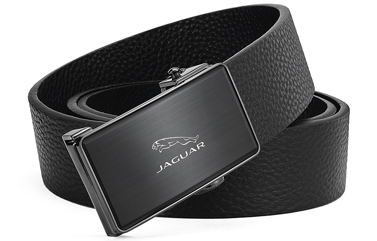 

JAGUAR Мужской ремень из натуральной кожи черный шириной 3.4 см, Black