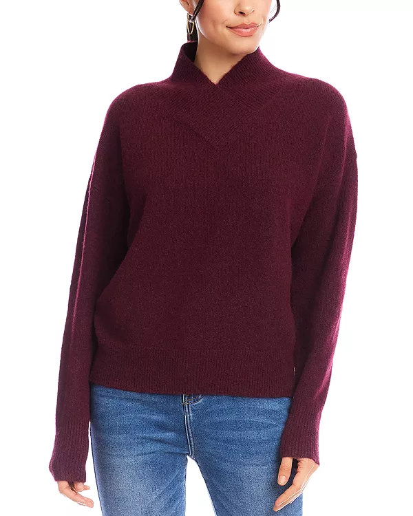 

Свитер с воротником-шалью Karen Kane, красный