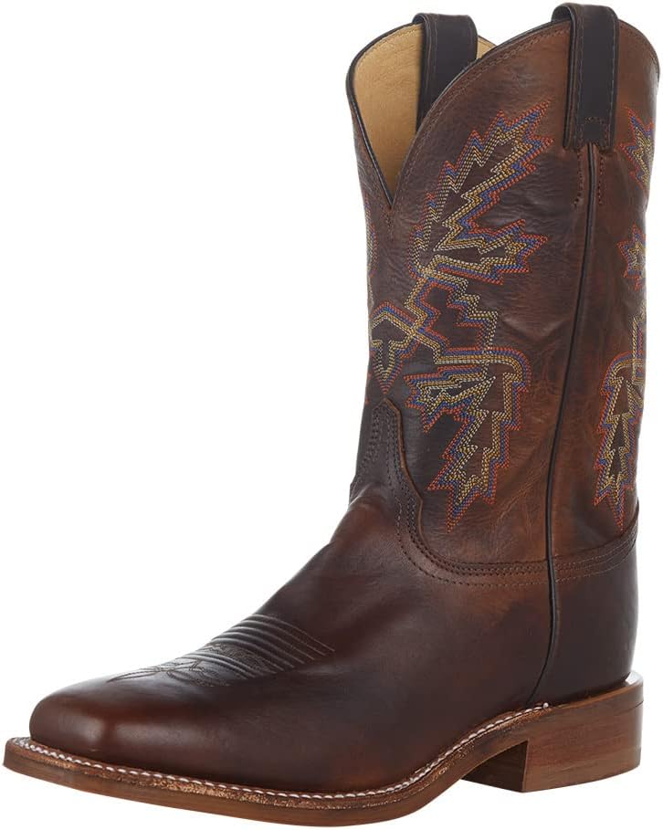 

Мужские сапоги Justin Bender, серебристо-синие из телячьей кожи с коричневым квадратным носком