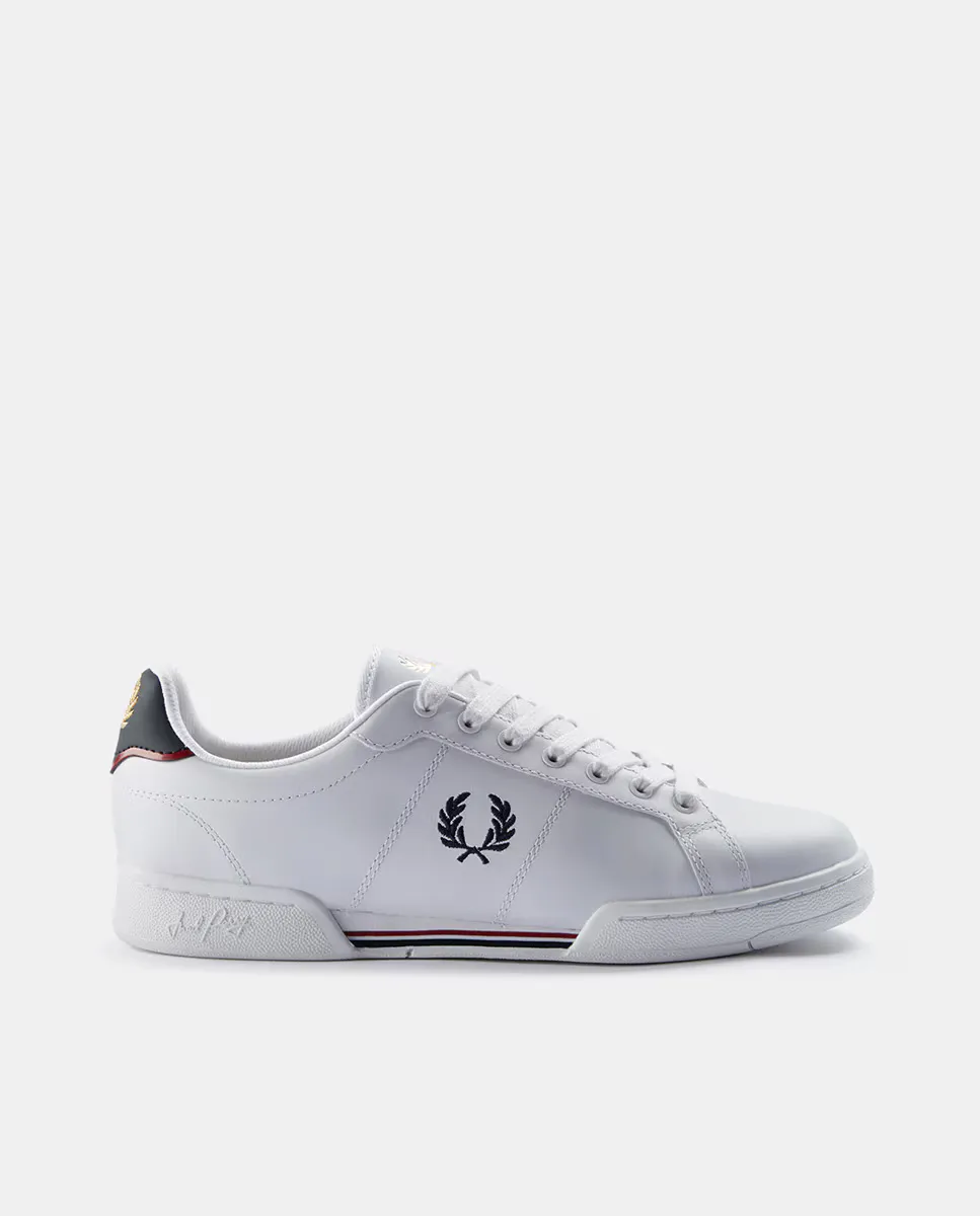 

Кожаные кроссовки унисекс со шнурками белого цвета Fred Perry, коричневый