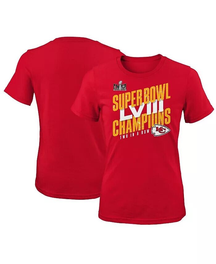 

Красная футболка Big Girls Kansas City Chiefs Super Bowl LVIII Champions Iconic Victory Outerstuff, красный