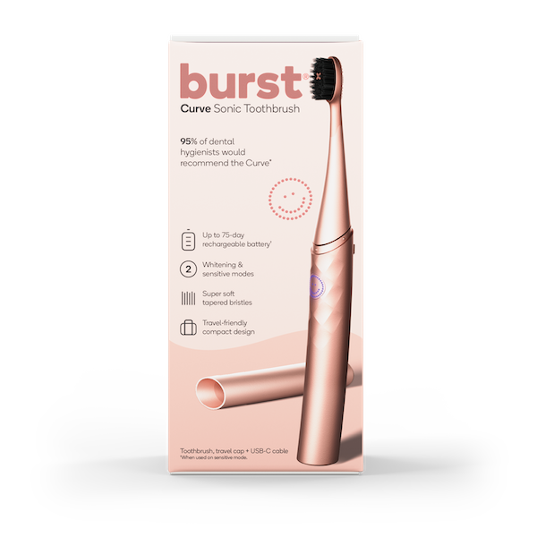 Звуковая зубная щетка розовое золото, 1 шт. Burst Oral Care Curve — фото 2