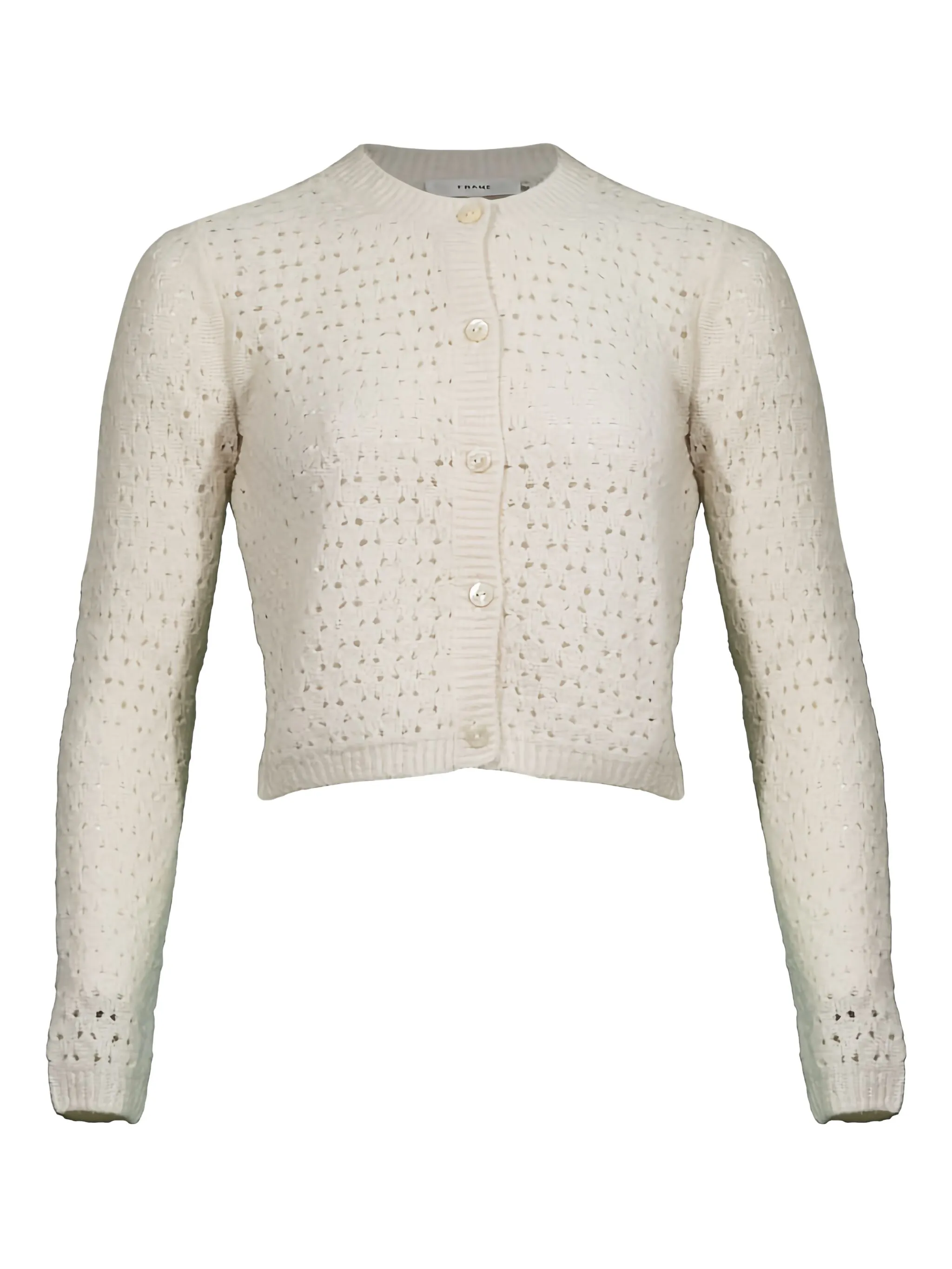 

Ажурный кардиган из синели Frame, нейтральный