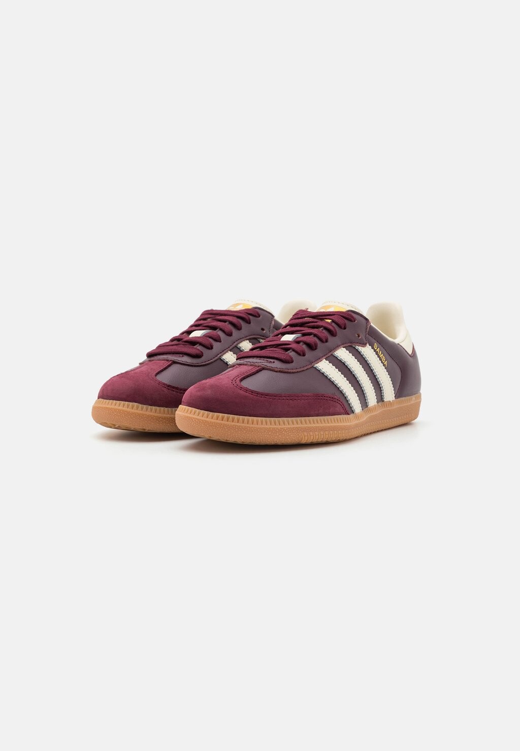 Полукеды Samba adidas Originals, цвет maroon/cream white/gold metallic — фото 2