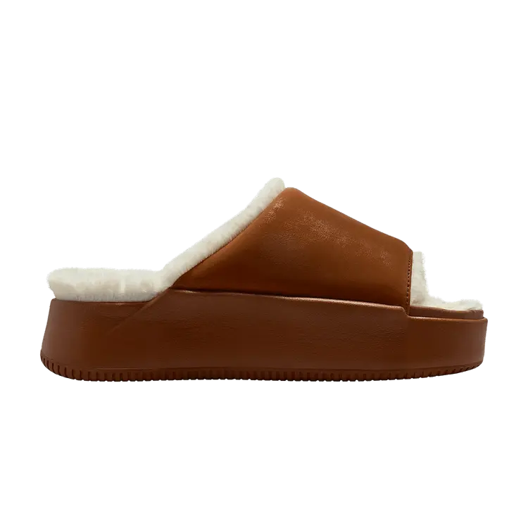 Сандалии Nike Wmns Calm Elevation Fur 'Light British Tan Coconut Milk'
