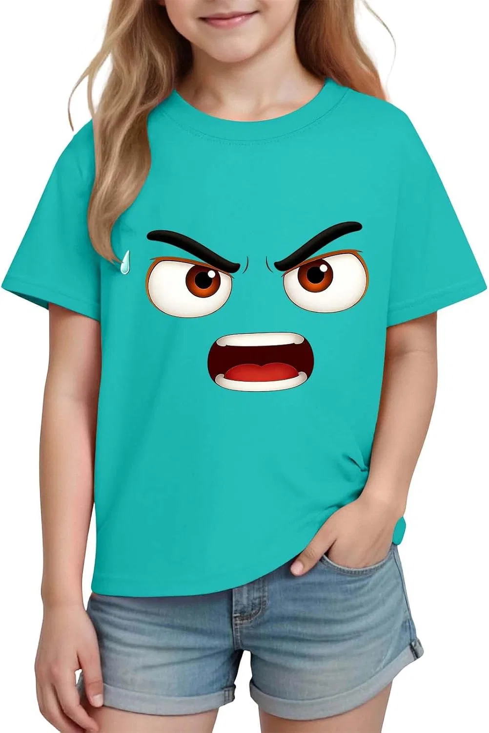 Футболка с принтом, Zzalalana, детская, цвет Mint Green — фото 4