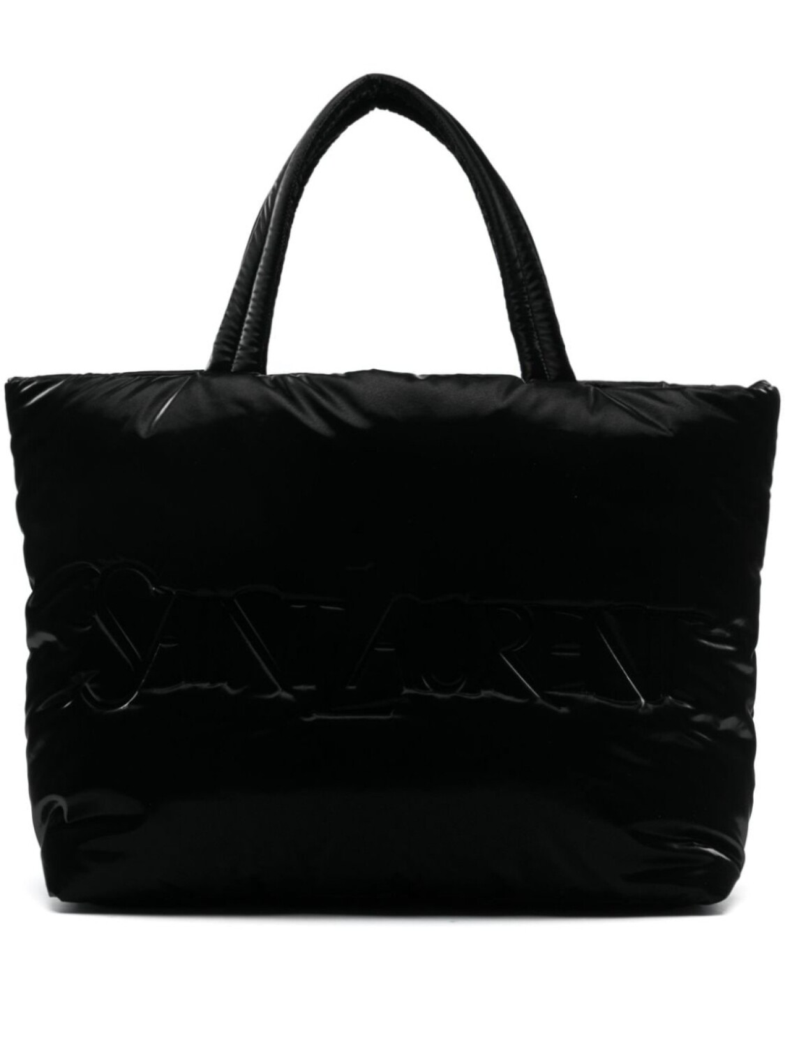 

Saint Laurent сумка-тоут с тисненым логотипом, черный
