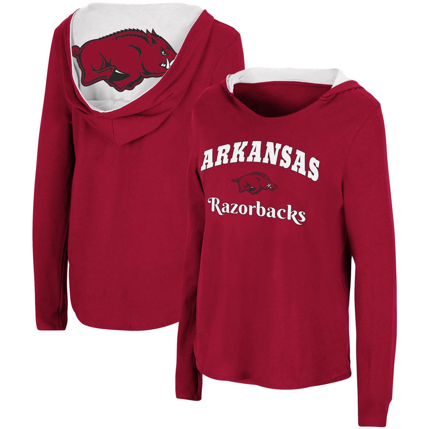 

Женская футболка с капюшоном и длинными рукавами Colosseum Cardinal Arkansas Razorbacks Catalina Colosseum