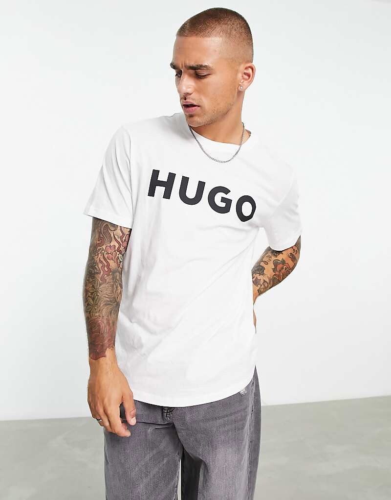 

Белая футболка с логотипом HUGO Dulivio