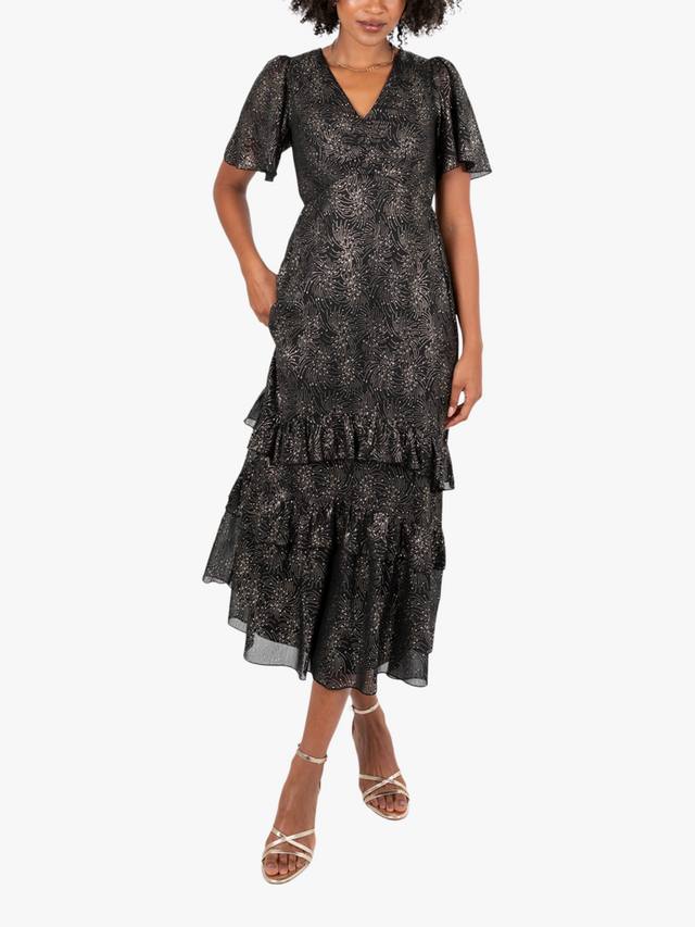 

Платье миди Foil Firework Lovedrobe, Black And Gold