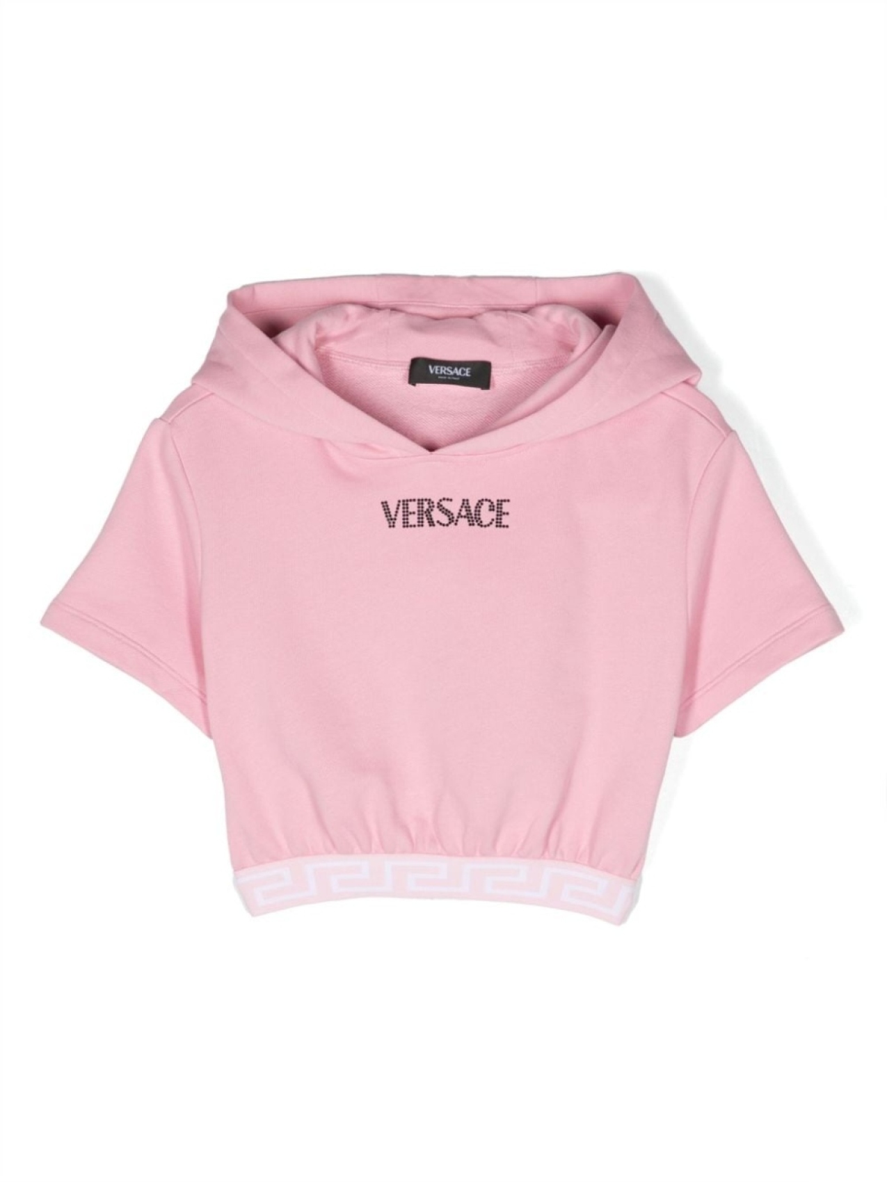 

Versace Kids укороченное худи с декорированным логотипом, розовый