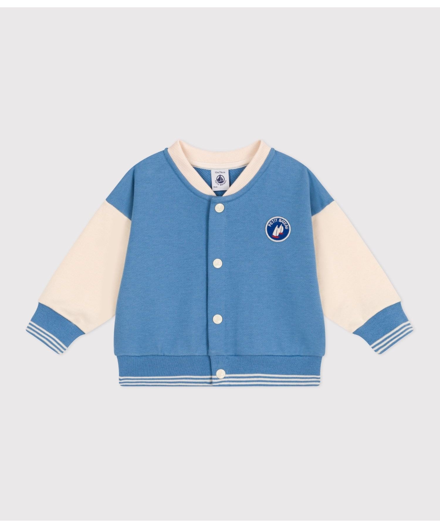 Блузон Petit Bateau, Blue / Milky White — фото 3