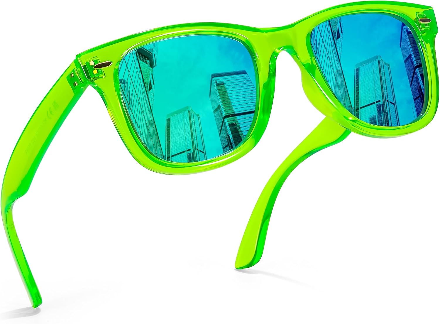 

Солнцезащитные очки FancyPink Retro с зеркальными линзами и поляризацией для женщин | Легкие и модные солнцезащитные очки с защитой от УФ-излучения UV400, S11-clear Frame Green Mirror Sunglasses