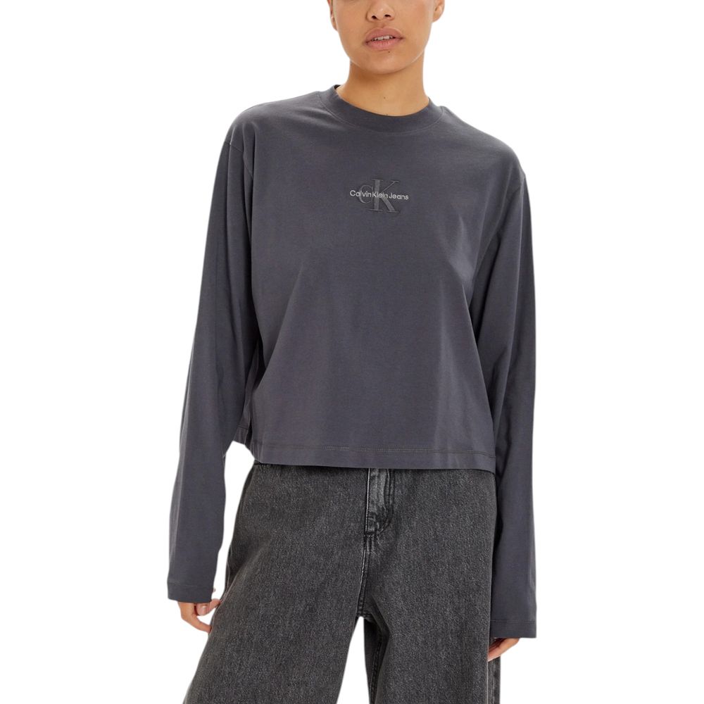 

Серые хлопковые топы и футболки Calvin Klein Jeans