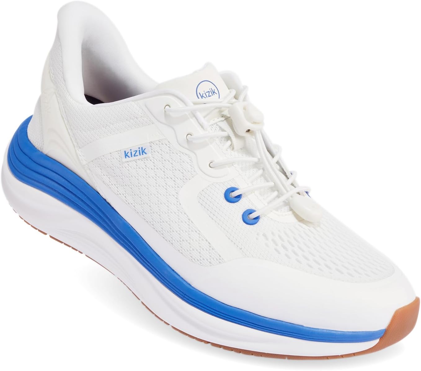 

Кроссовки без шнурков Kizik: London - комфорт на весь день, удобство без использования рук, дышащий верх из сетки, мужские прогулочные туфли с поддержкой свода стопы - стандартная мужская ширина, белый