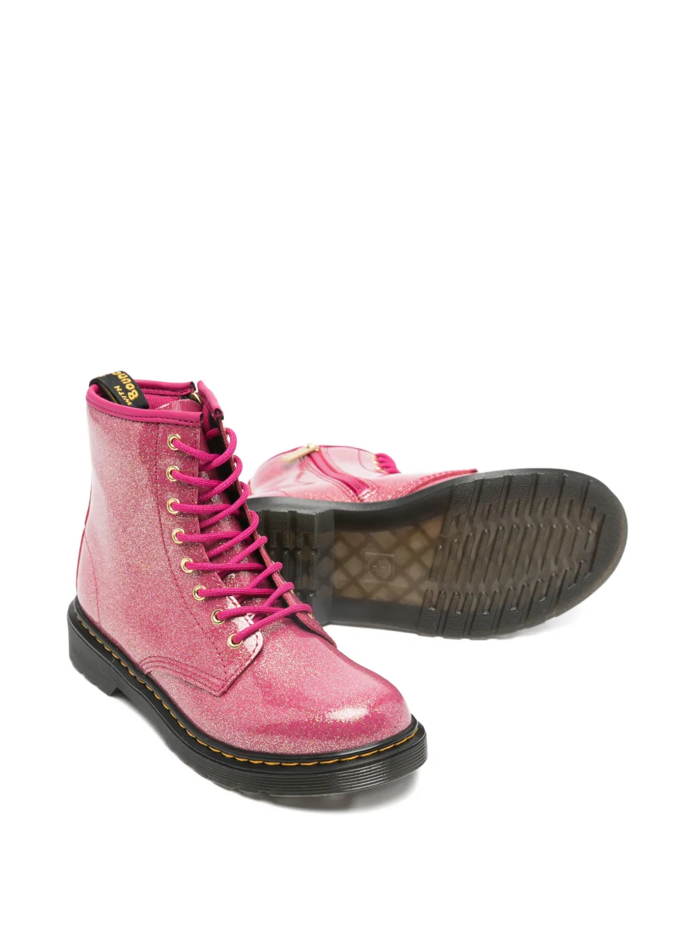 Блестящие ботинки на шнуровке Dr. Martens Kids, розовый — фото 2