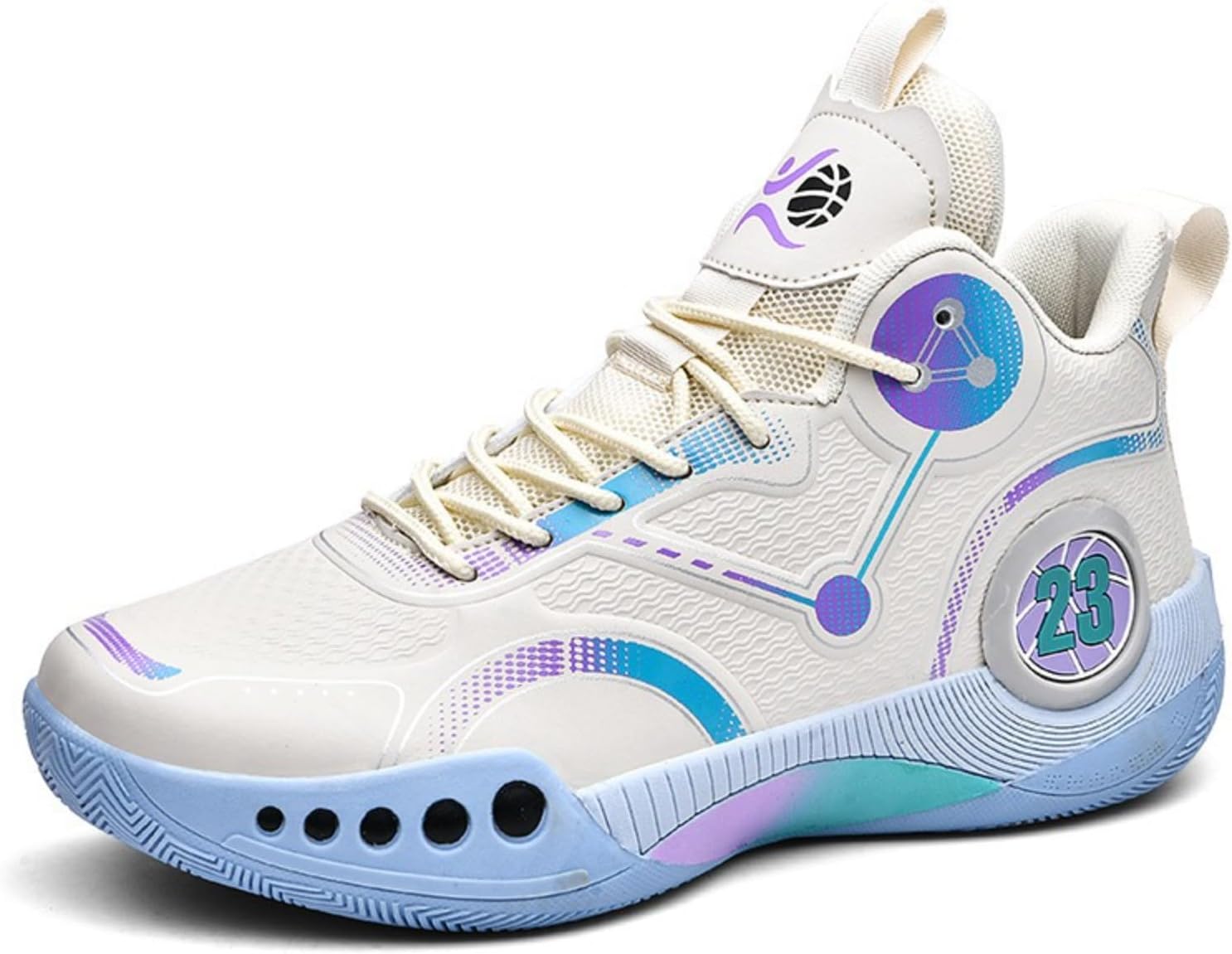 

Мужские модные дышащие баскетбольные кроссовки на шнуровке, высокие, легкие, нескользящие, амортизирующие, для бега, тенниса и тренировок, классические кроссовки для ходьбы, спорта, волейбола и бейсбола Qklmwes, небесно-голубой