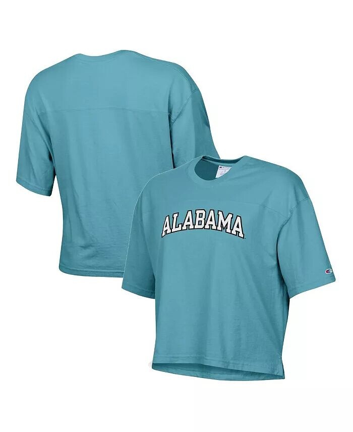 

Женская укороченная футболка свободного кроя в винтажном стиле Aqua Alabama Crimson Tide Champion