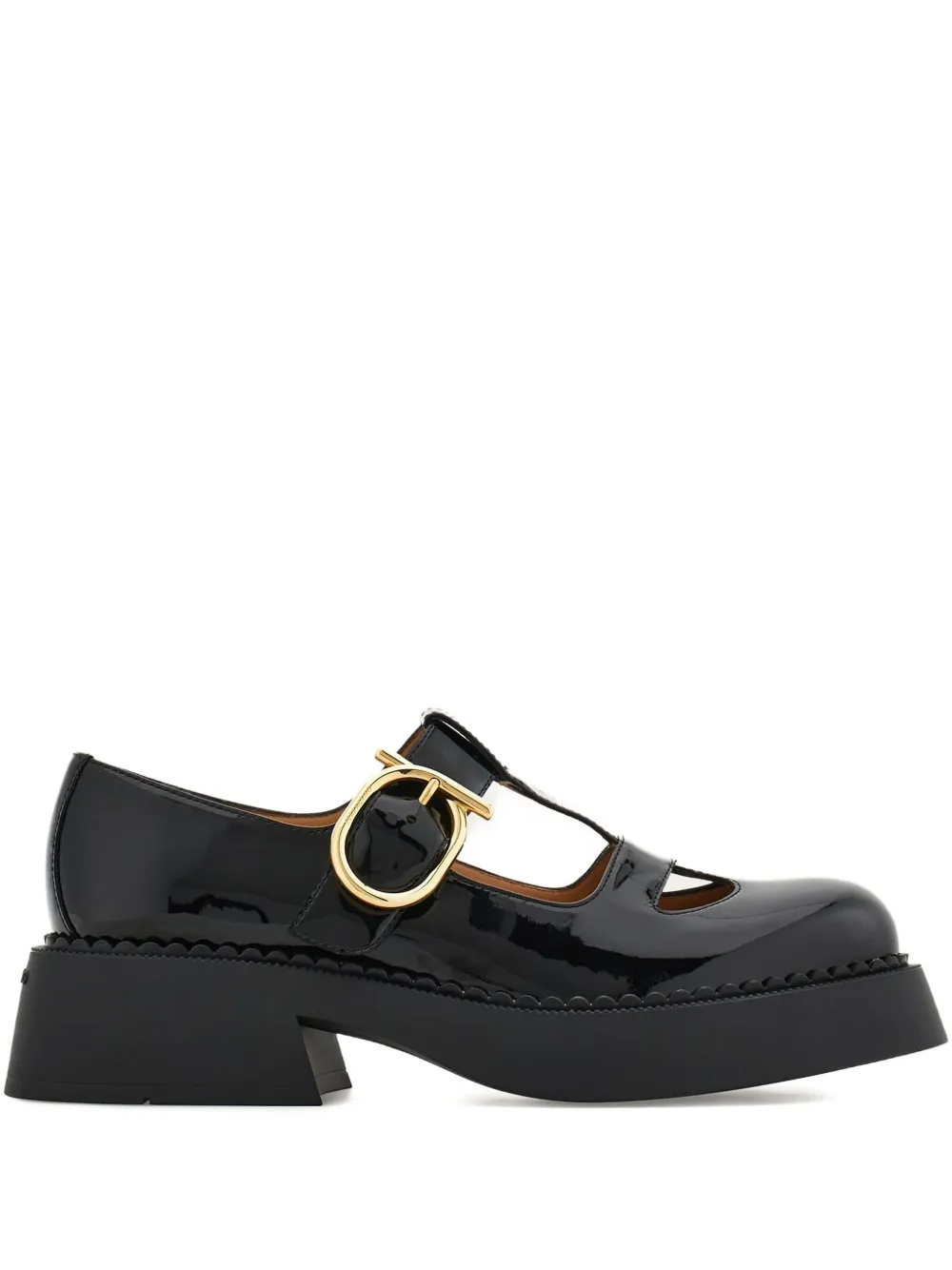 Туфли с Т-образным ремешком Ferragamo, черный