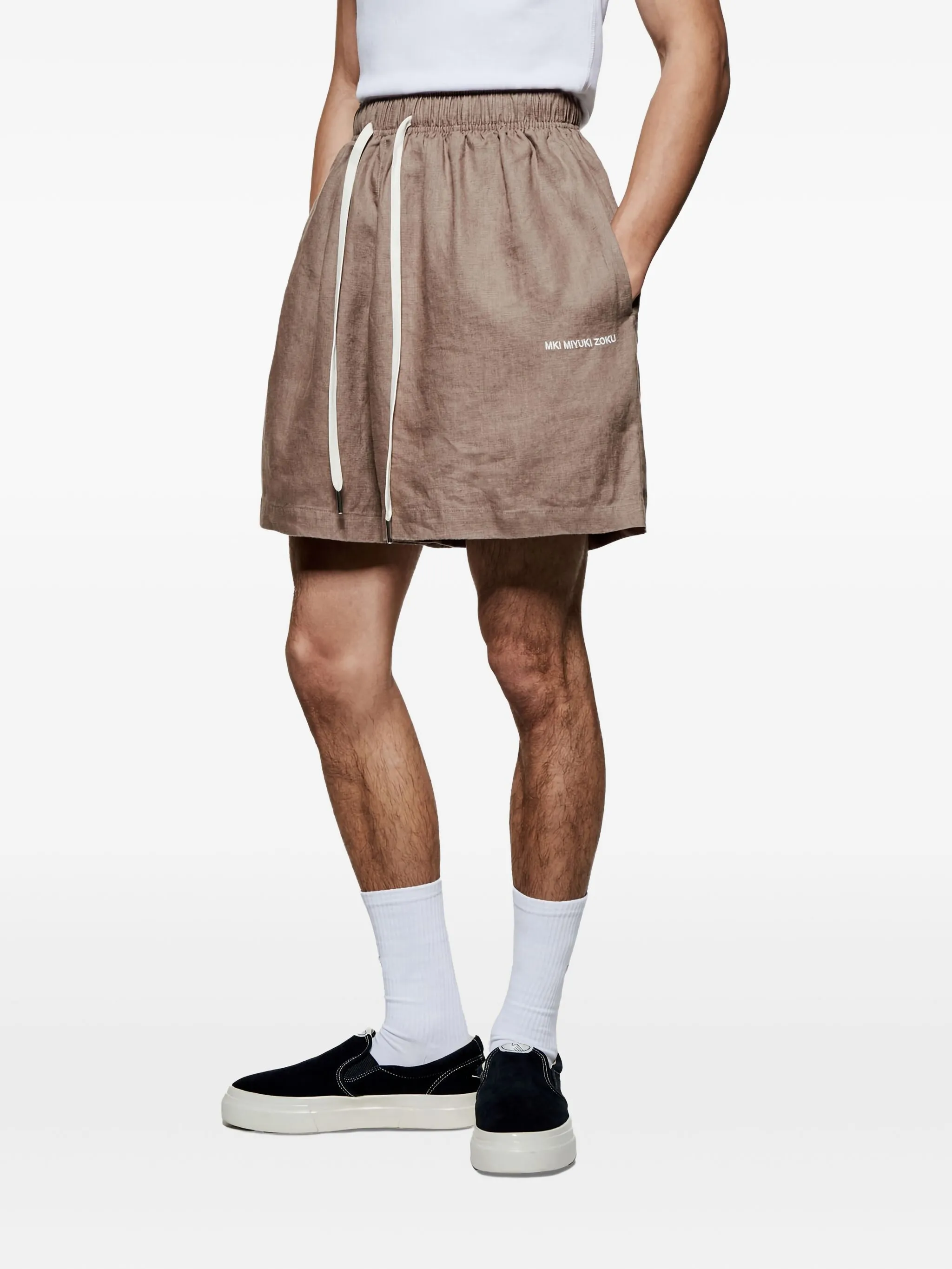 

Льняные шорты с завязками Mki Miyuki Zoku, коричневый