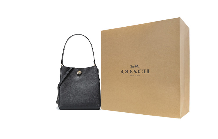 

COACH Кожаная сумка-ведро Чарли через плечо кроссбоди женская среднего размера черная