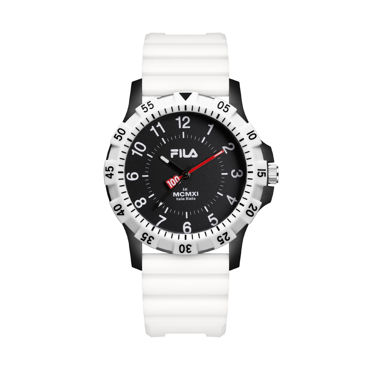 

Наручные часы для выпускных экзаменов Level 4 и Level 6 кварцевый механизм силиконовый ремешок черный циферблат унисекс FILA, черный белый