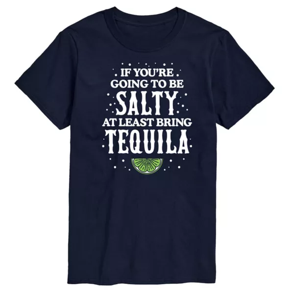 

Мужская футболка с принтом "Будь дерзким, принеси текилу" Be Salty Bring Tequila Licensed Character, синий