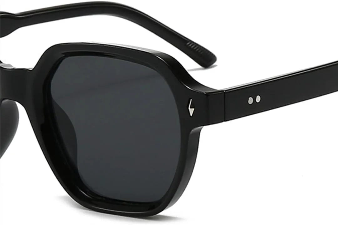 

Женские солнцезащитные очки с заклепками, шестиугольной и квадратной формы, в стиле ретро, ​​повседневные, с защитой от УФ-излучения UV400 UATXTAU, Leopard Orange