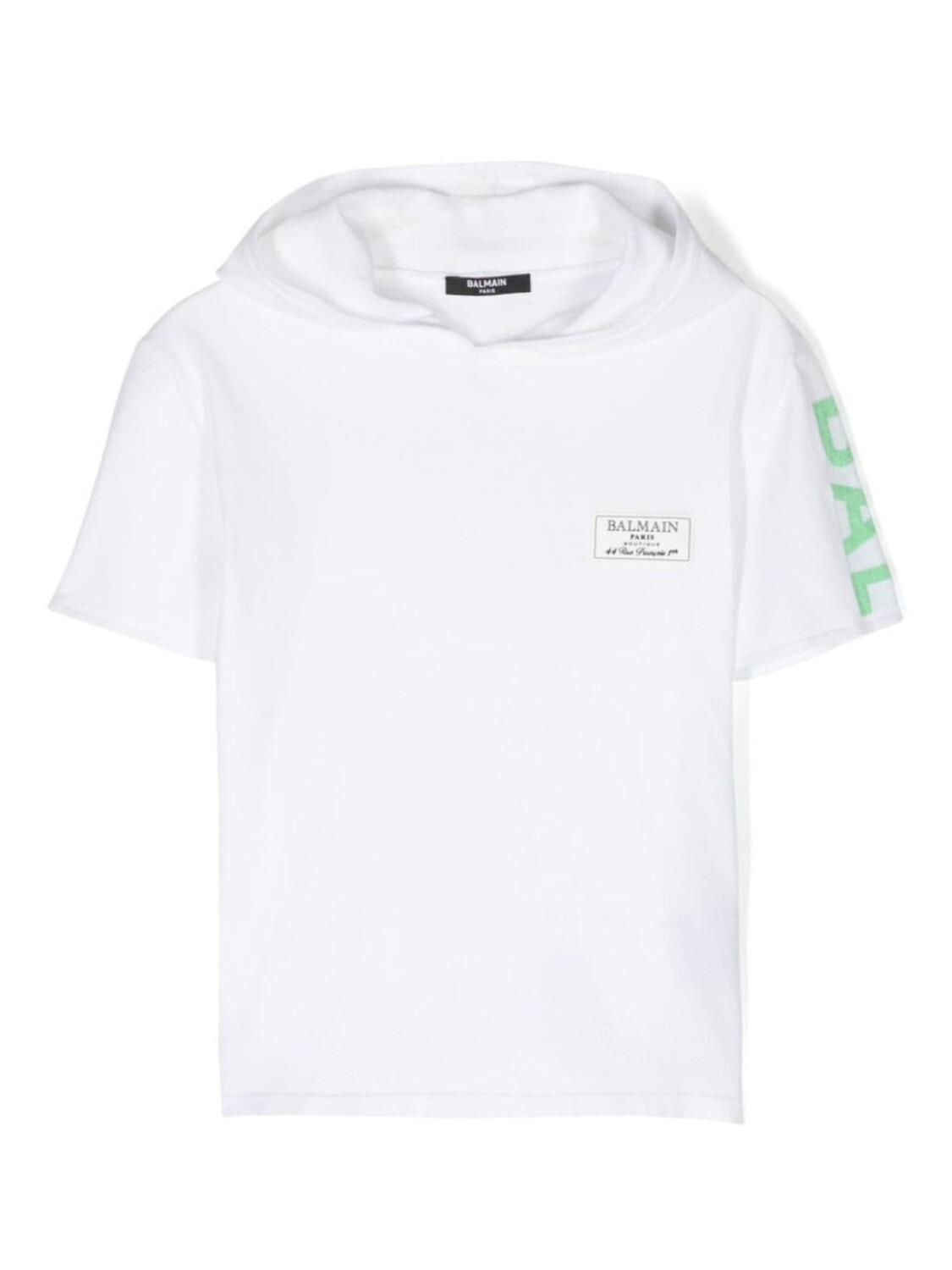 

Balmain Kids худи с короткими рукавами и логотипом, белый
