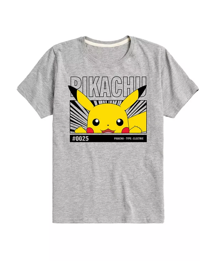 

Футболка для мальчиков с принтом Pokémon Pikachu Pokemon, серый