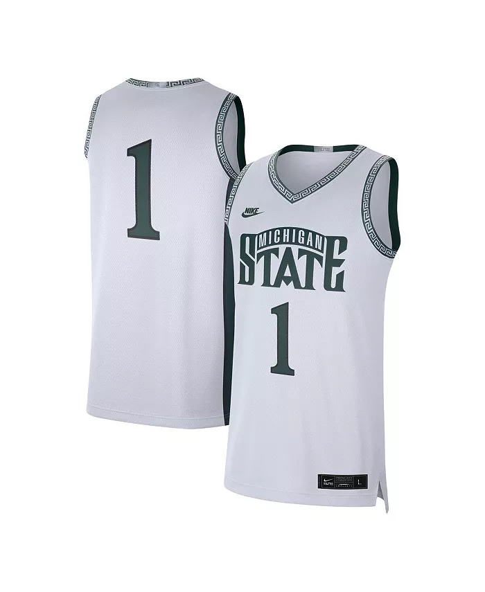 

Мужская лимитированная автентичная футболка #1 Michigan State Spartans Nike, белый