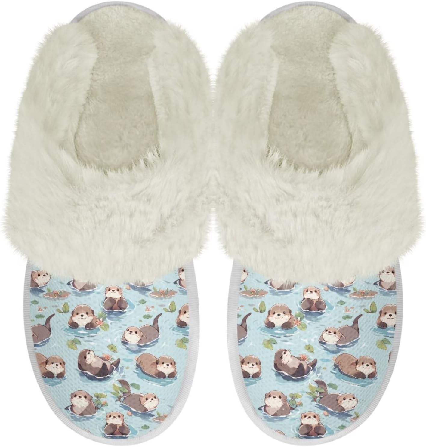 

Женские пушистые тапочки Binienty, домашние тапочки для мужчин и женщин, повседневная зимняя обувь для дома, Cute Otter