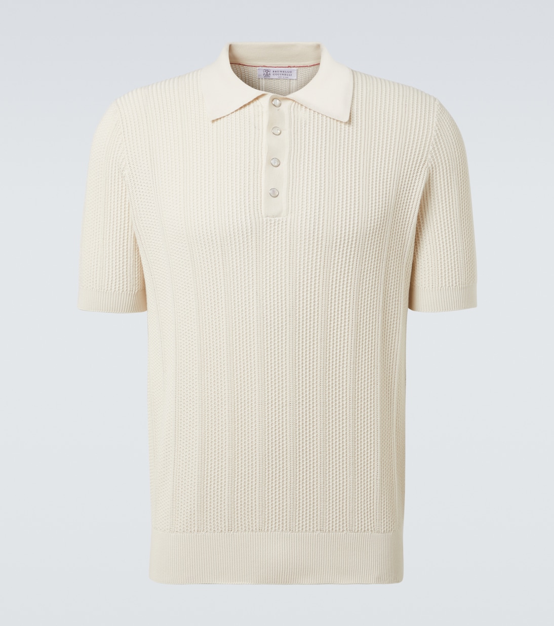 

Вязаная хлопковая поло Brunello Cucinelli, English White