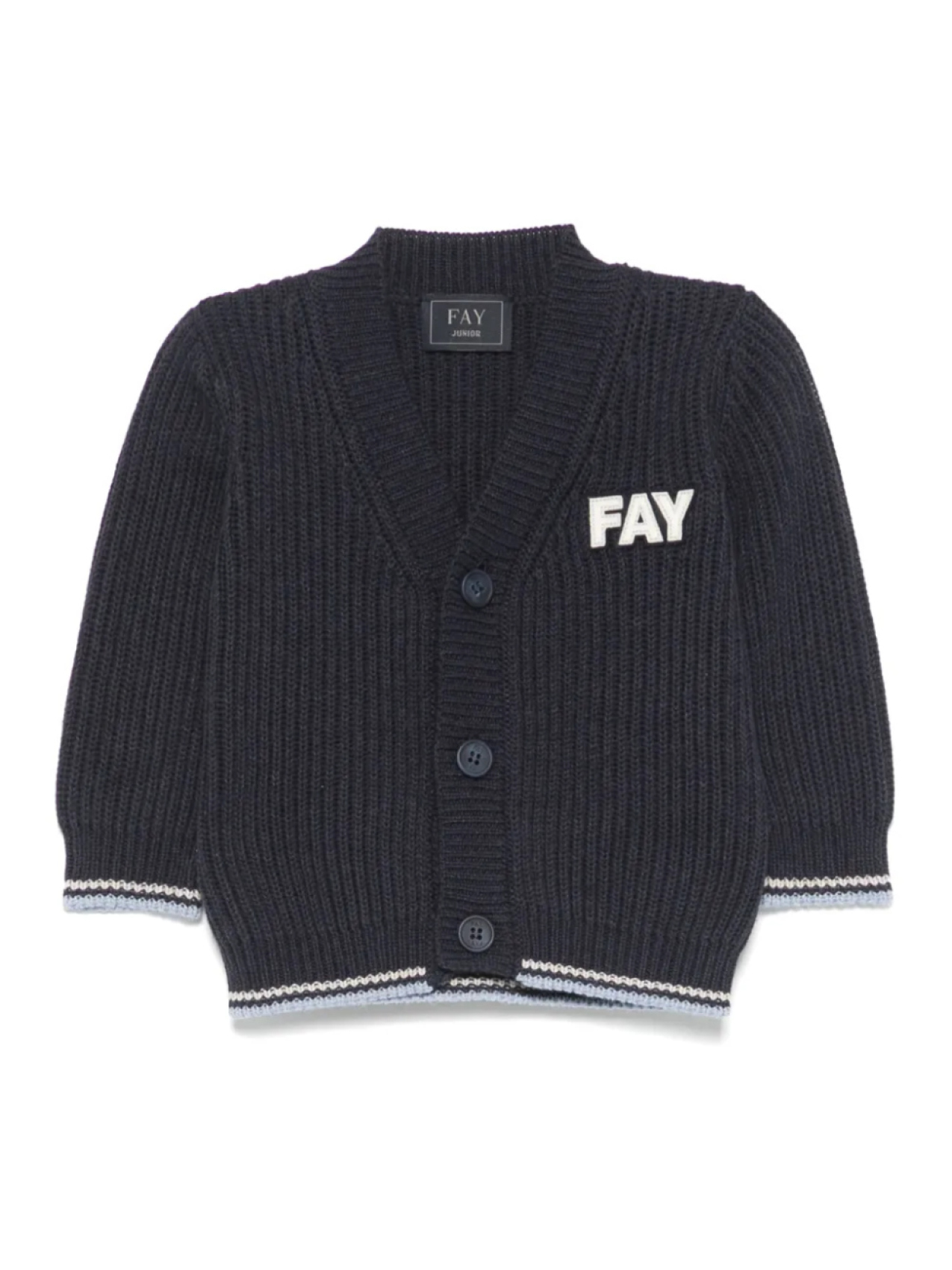 

Кардиган с нашивкой-логотипом Fay Kids, синий