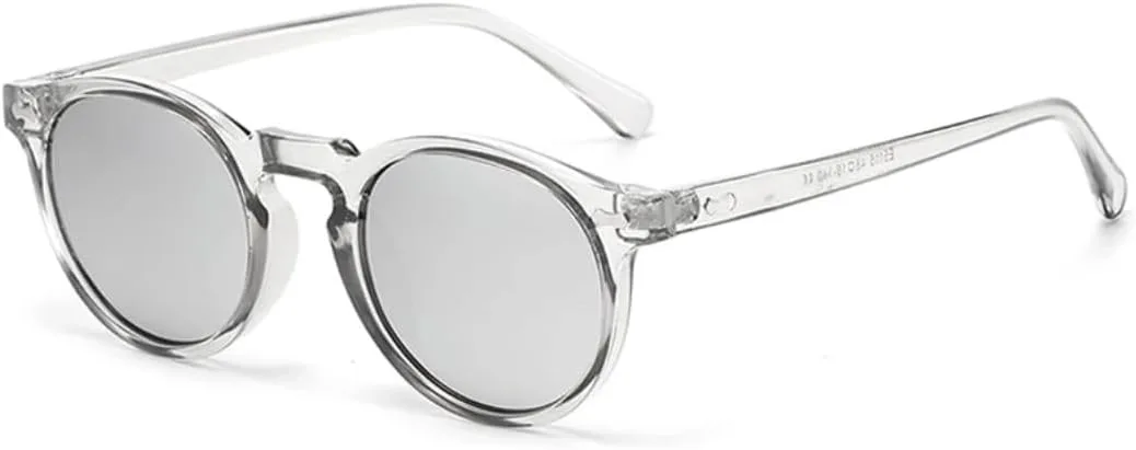 

Ретро круглые солнцезащитные очки для женщин, модные, с заклепками, защита от УФ-излучения UV400, для мужчин, панк, темно-зеленые UUPTTPL, Grey Silver Mirror