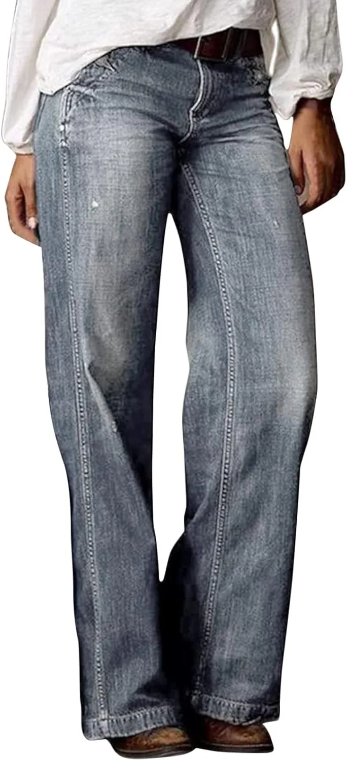 Брюки-джинсы для женщин Casual Straight Leg