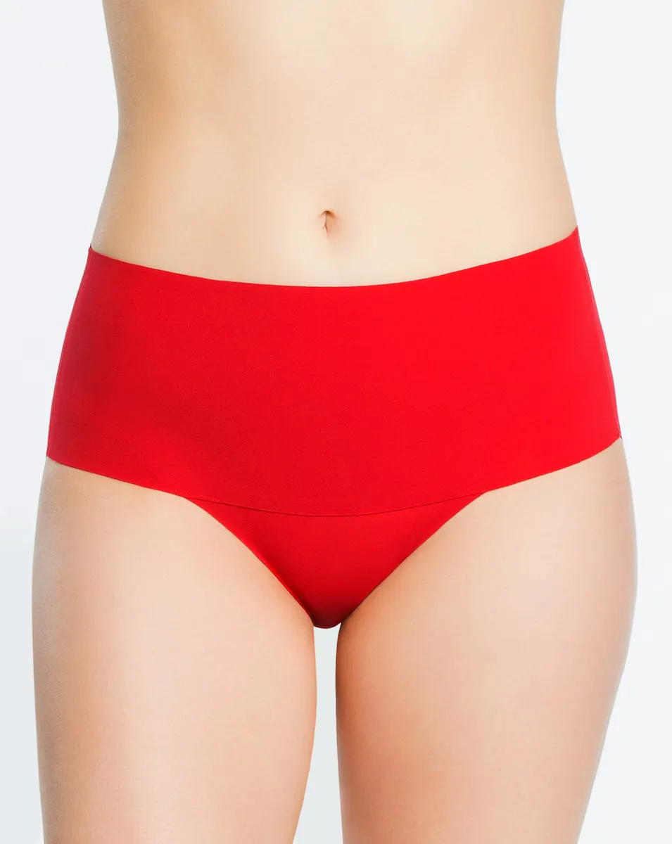 

Бесшовные моделирующие трусики с завышенной талией Spanx, гранатовый
