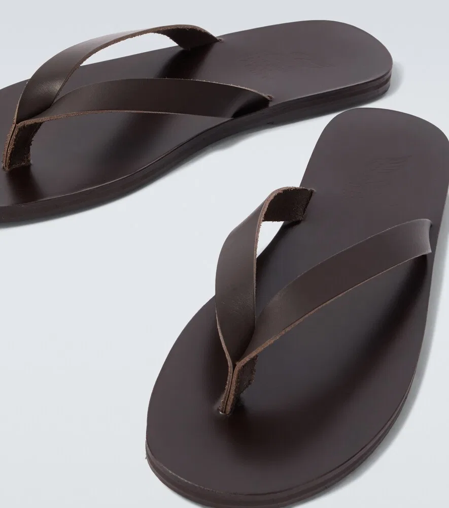 Кожаные сандалии-вьетнамки Solon Ancient Greek Sandals, коричневый — фото 3