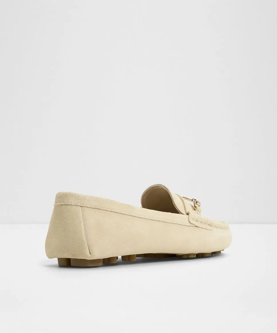 Женские кожаные мокасины с круглым носком Aldo, бежевый — фото 3